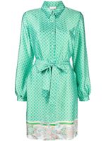 LIU JO robe-chemise ceinturée à imprimé graphique - Vert - thumbnail