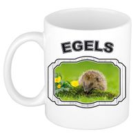 Dieren egel beker - hedgehogs/ egels mok wit 300 ml     -