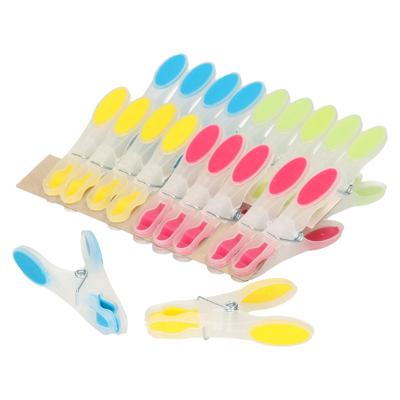 Wasknijpers soft grip - 20x - kunststof - 8 cm - wasgoed knijpers