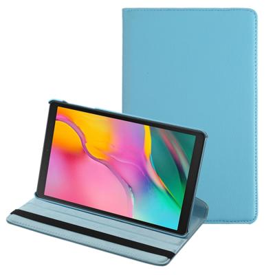 Litchi textuur horizontale Flip 360 graden rotatie lederen case voor Galaxy tab A 10 1 (2019) T510/T515 met houder (Baby Blue)