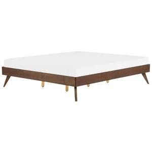 Beliani-BERRIC -Tweepersoonsbed-Donkere houtkleur-180 x 200 cm-MDF