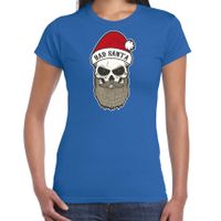 Bad Santa fout Kerstshirt / outfit blauw voor dames - thumbnail