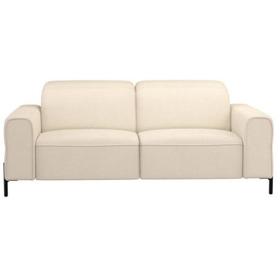 20% korting - Leen Bakker - Bank Dave 3-zits - Verstelbaar - Stof - Crème - 105x198x79 Cm