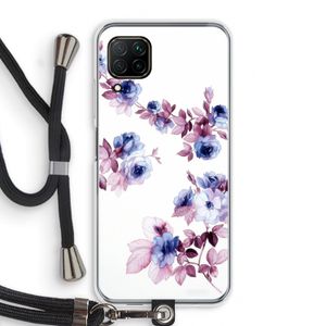Waterverf bloemen: Huawei P40 Lite Transparant Hoesje met koord