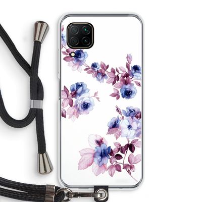 Waterverf bloemen: Huawei P40 Lite Transparant Hoesje met koord