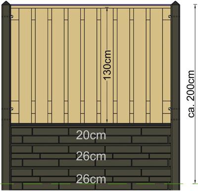 Berton paal Schie antraciet tussenmodel met kabeldoorvoer 280 cm Tuindeco - Tuindeco