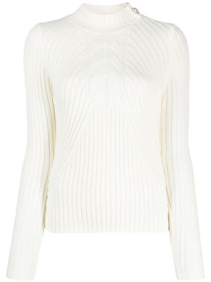 LIU JO pull nervuré à boutons décoratifs - Blanc