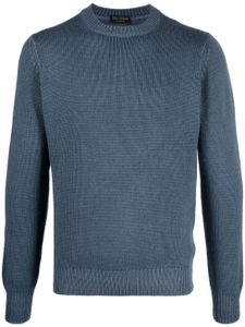 Dell'oglio pull nervuré à encolure rond - Bleu