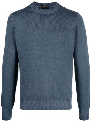 Dell'oglio pull nervuré à encolure rond - Bleu