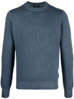 Dell'oglio pull nervuré à encolure rond - Bleu
