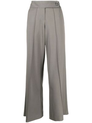0711 pantalon ample à coutures contrastantes - Vert