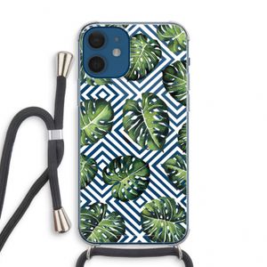 Geometrische jungle: iPhone 12 mini Transparant Hoesje met koord