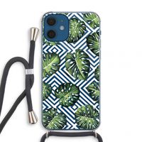 Geometrische jungle: iPhone 12 mini Transparant Hoesje met koord