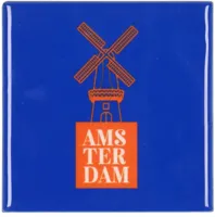 Daan Kromhout Design tegeltje keramiek amsterdam 10x10cm blue