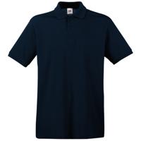 Fruit of the Loom poloshirt premium - donkerblauw - heren - katoen - 180 grams - thumbnail