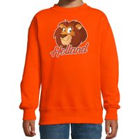 Holland met cartoon leeuw oranje sweater / trui Holland/Nederland supporter EK/ WK fan voor kinderen