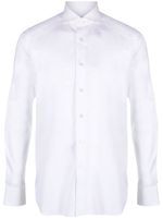 Xacus spread-collar cotton shirt - WHITE