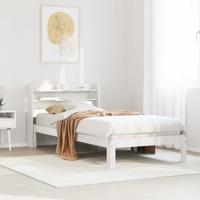 Bedframe met hoofdeinde zonder matras 90x200 cm wit
