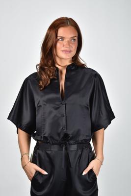 Margaux Lonnberg blouse Isha navy satin