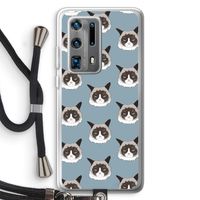 It's a Purrr Case: Huawei P40 Pro Plus Transparant Hoesje met koord