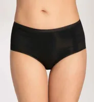 Dames Heupslip biologisch katoen - Zwart en wit dames midi slip - katoenen ondergoed dames