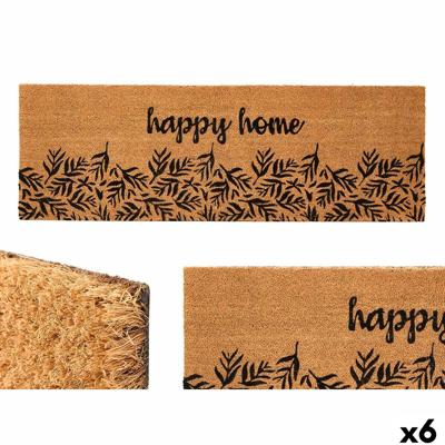 Deurmat GiftDecor Happy home Natuurlijk PVC Kokosvezel 120 x 1 x 40 cm (6 Stuks)