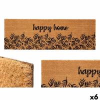 Deurmat GiftDecor Happy home Natuurlijk PVC Kokosvezel 120 x 1 x 40 cm (6 Stuks)