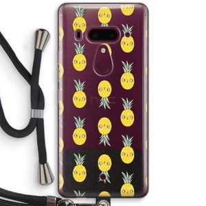 Ananas: HTC U12+ Transparant Hoesje met koord