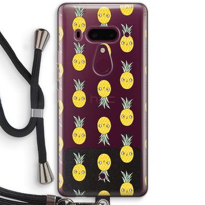 Ananas: HTC U12+ Transparant Hoesje met koord