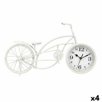 Tafelklok Fiets Wit Metaal 42 x 24 x 10 cm (4 Stuks)