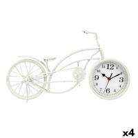 Tafelklok Fiets Wit Metaal 42 x 24 x 10 cm (4 Stuks)
