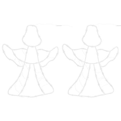 Kerstverlichting engel silhouet 2 st 50 LEDs warm wit
