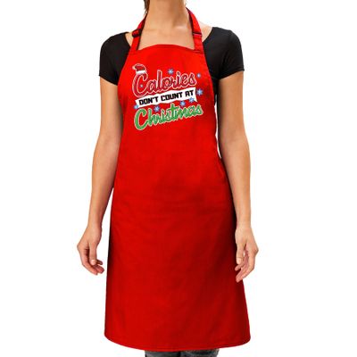 Calories dont count Kerst cadeau schort rood voor volwassenen