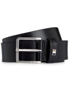 BOSS ceinture en cuir à plaque logo - Noir