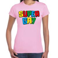 Gay Pride T-shirt voor dames - super gay - roze - pride - regenboog - LHBTI