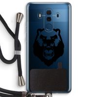 Angry Bear (black): Huawei Mate 10 Pro Transparant Hoesje met koord