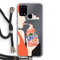 Peach please!: Samsung Galaxy M31 Transparant Hoesje met koord