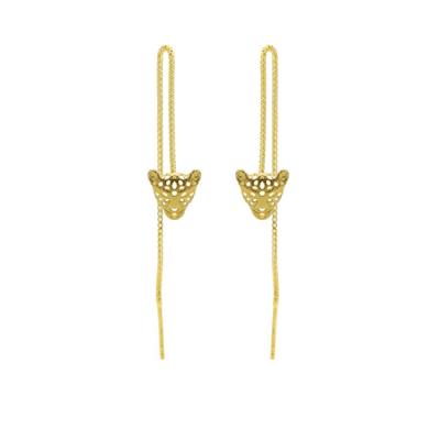 Karma Pull Through Doortrek Oorbellen Leopard Goud