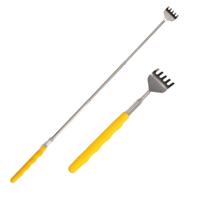 Uitschuifbare ruggenkrabber - 2x - 20 tot 65 cm - Geel - rugkrabber - metaal