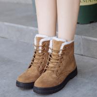 Dames katoenen schoenen plus Velvet sneeuw laarzen grootte: 37 (kaki)