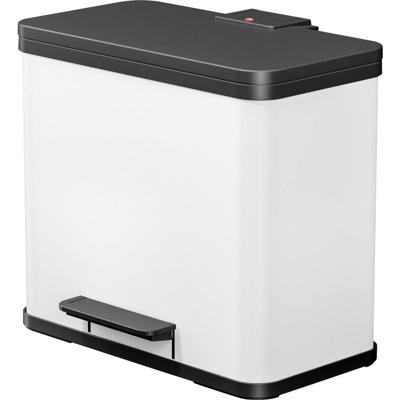 Hailo öko duo plus L 6302300 Afvalbak 26 l Plaatstaal (b x h x d) 470 x 430 x 340 mm Wit Met voetpedaal 1 stuk(s)