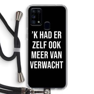 Meer verwacht - Zwart: Samsung Galaxy M31 Transparant Hoesje met koord