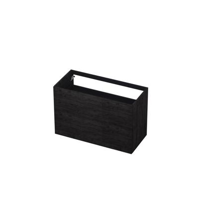 INK - Onderkast 2 Laden Push To Open 65cm Hout Decor - 1000x450x650 Mm - Houtskool Eiken