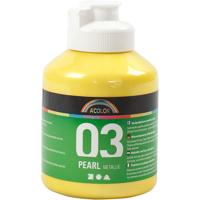 A-color Acrylverf metallic, metallic, geel, 500 ml/ 1 fles A-color Acrylverf metallic, metallic, geel, 500 ml/ 1 fles