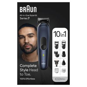 Braun MGK7421 Tondeuse, Baardtrimmer, Bodygroomer, Oor- en neushaartrimmer Afspoelbaar Blauw (mat)