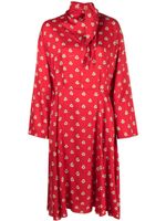 Kenzo robe Teddy Flower à plis - Rouge