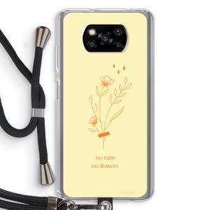 No rain no flowers: Xiaomi Poco X3 NFC Transparant Hoesje met koord