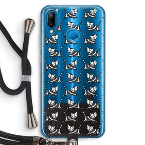 Zwarte poes: Huawei P20 Lite Transparant Hoesje met koord