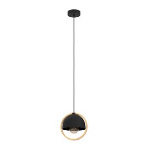 EGLO Callow Hanglamp - E27 - Ø 23 cm - Zwart/Bruin - Hout/Staal