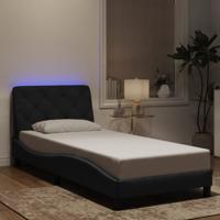 Bedframe met LED zonder matras fluweel zwart 80x200 cm